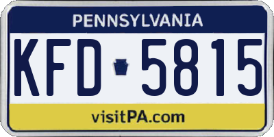 PA license plate KFD5815