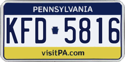 PA license plate KFD5816