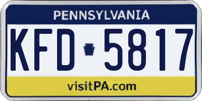 PA license plate KFD5817