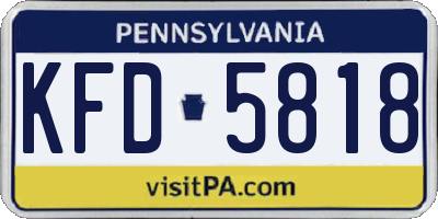 PA license plate KFD5818