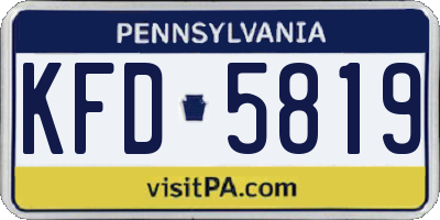 PA license plate KFD5819
