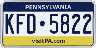PA license plate KFD5822