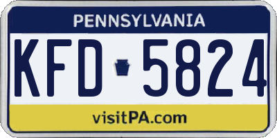 PA license plate KFD5824