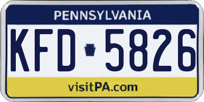 PA license plate KFD5826
