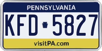 PA license plate KFD5827