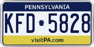 PA license plate KFD5828