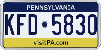 PA license plate KFD5830