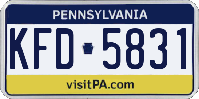 PA license plate KFD5831