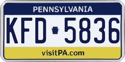 PA license plate KFD5836