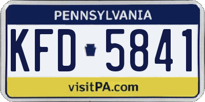 PA license plate KFD5841