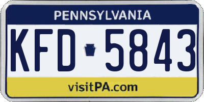 PA license plate KFD5843