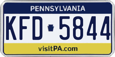 PA license plate KFD5844