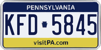 PA license plate KFD5845