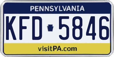 PA license plate KFD5846