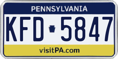 PA license plate KFD5847