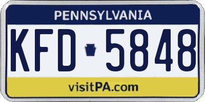 PA license plate KFD5848