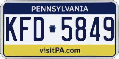 PA license plate KFD5849