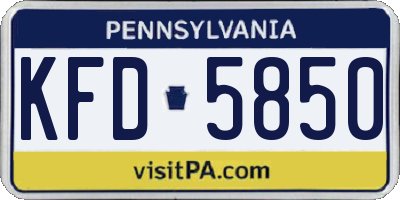 PA license plate KFD5850
