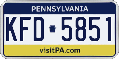 PA license plate KFD5851