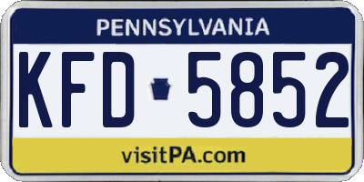 PA license plate KFD5852