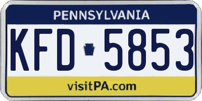 PA license plate KFD5853