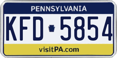 PA license plate KFD5854