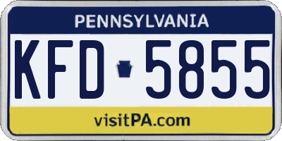 PA license plate KFD5855