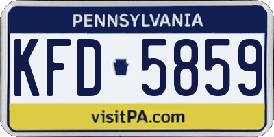 PA license plate KFD5859