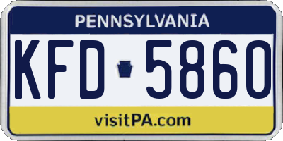 PA license plate KFD5860