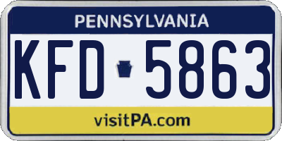 PA license plate KFD5863