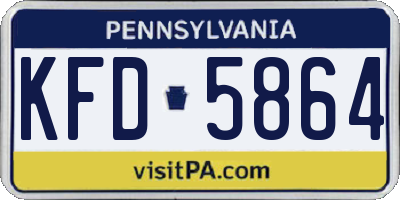 PA license plate KFD5864