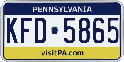 PA license plate KFD5865