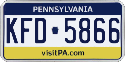 PA license plate KFD5866