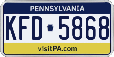 PA license plate KFD5868