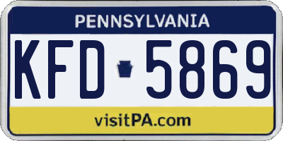 PA license plate KFD5869