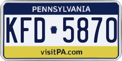 PA license plate KFD5870
