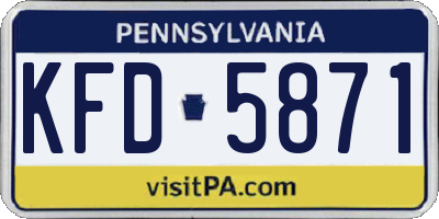 PA license plate KFD5871