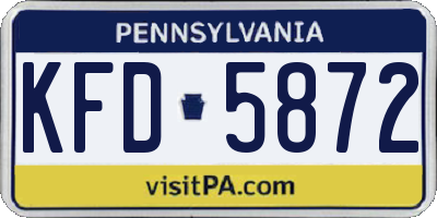PA license plate KFD5872