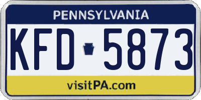 PA license plate KFD5873