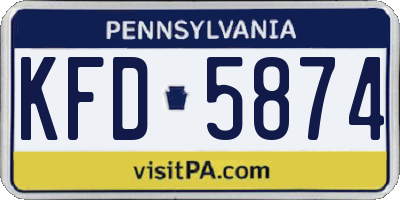 PA license plate KFD5874