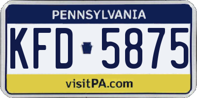 PA license plate KFD5875