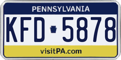 PA license plate KFD5878