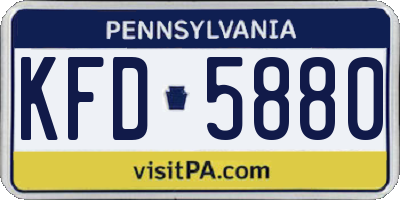 PA license plate KFD5880