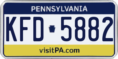 PA license plate KFD5882