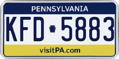 PA license plate KFD5883