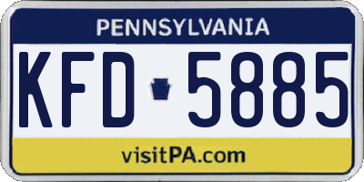 PA license plate KFD5885
