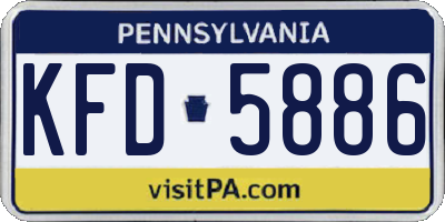 PA license plate KFD5886