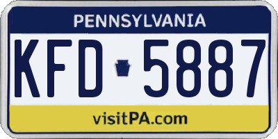 PA license plate KFD5887