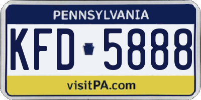 PA license plate KFD5888