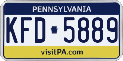 PA license plate KFD5889